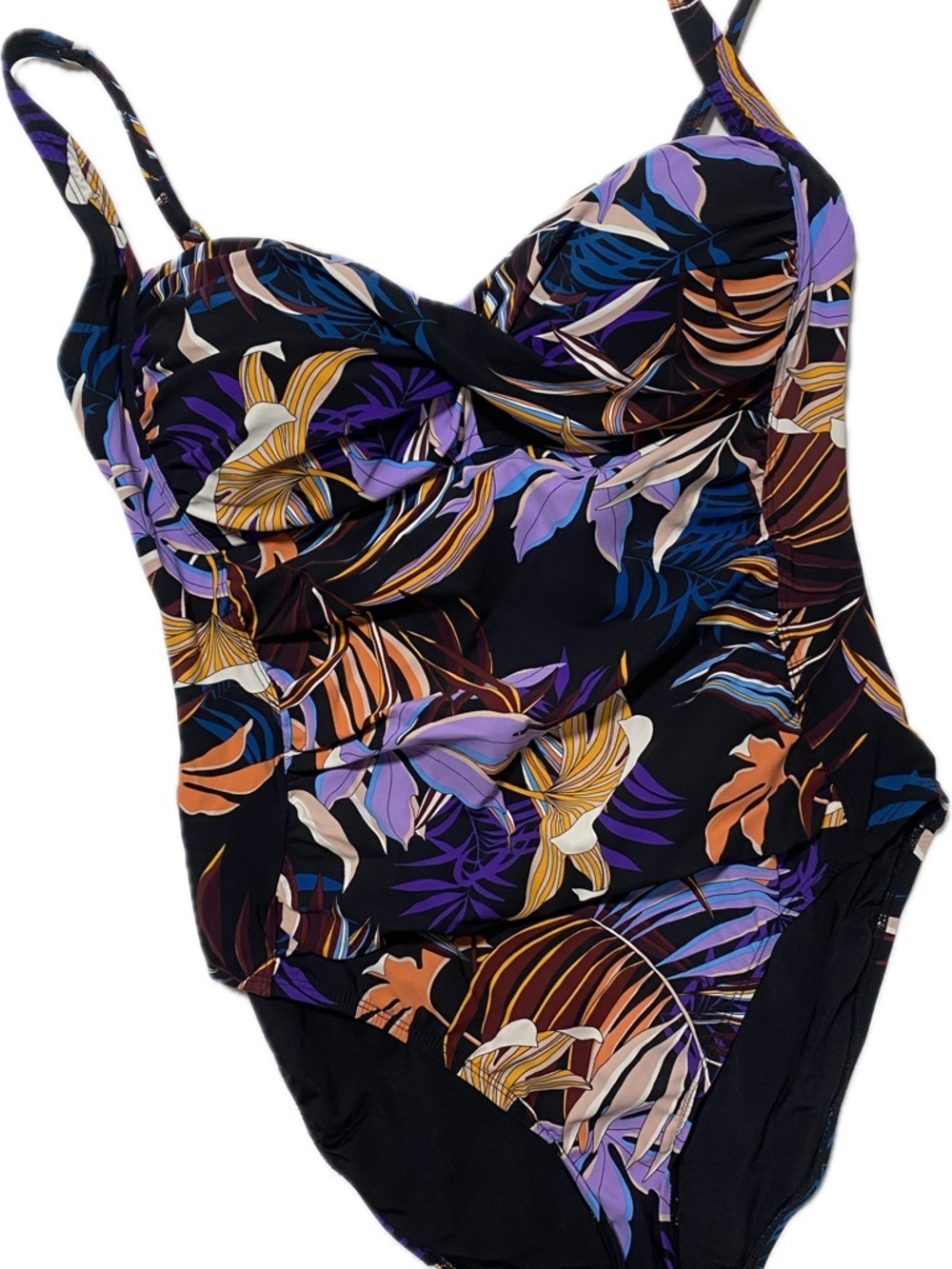 La Blanca Black Tropical Floral One-Piece Swimsuit 12